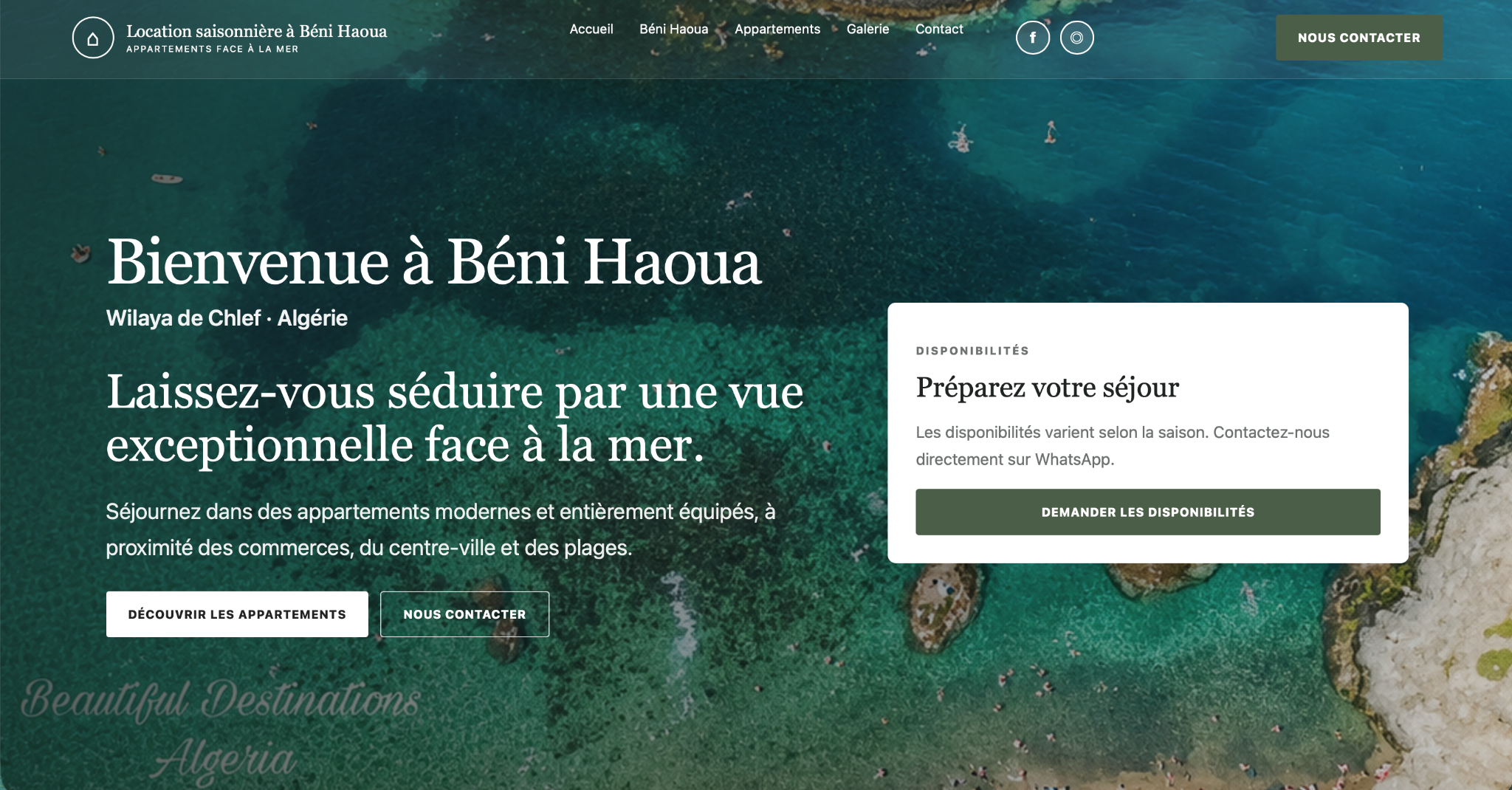 Site Location d’appartements à Béni Haoua