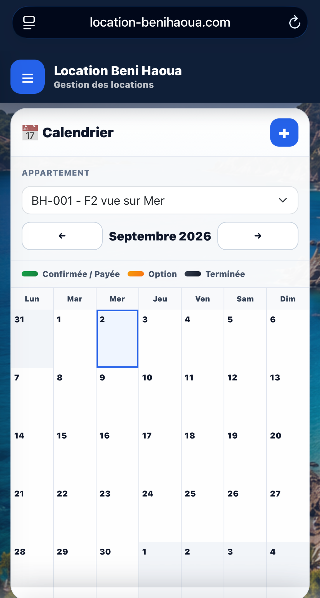 Gestion Locatif — vue mobile